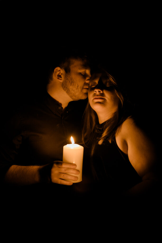 Wedding photos with candles