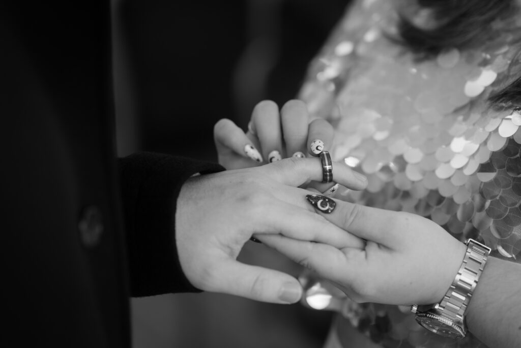 Wedding Ring Exchange at Cockington Court