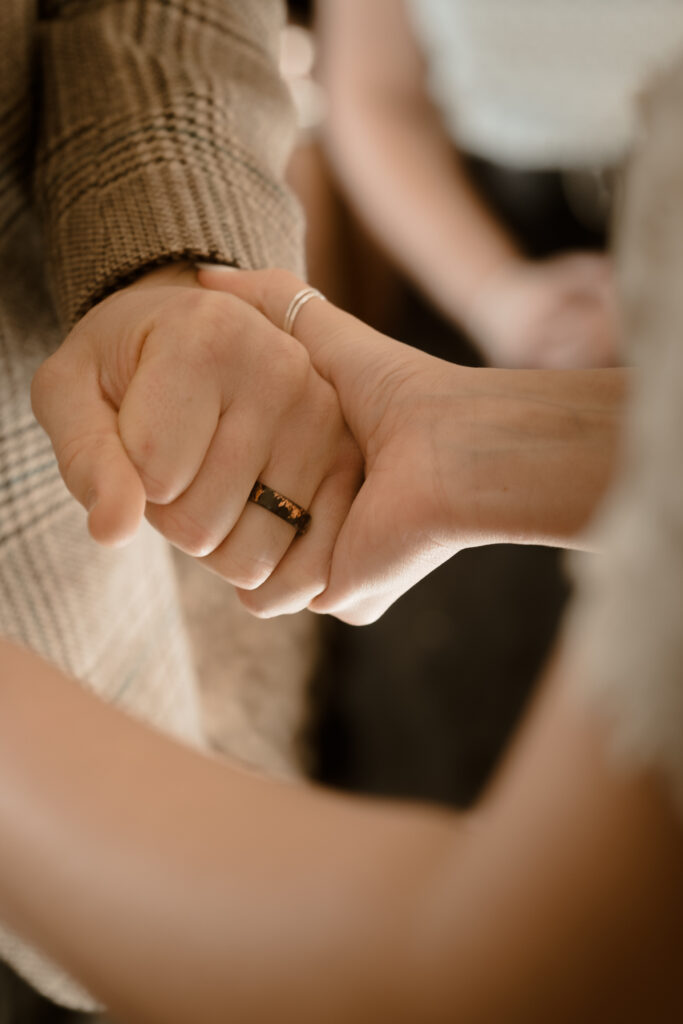 Wedding ring exchange at Davenport House 