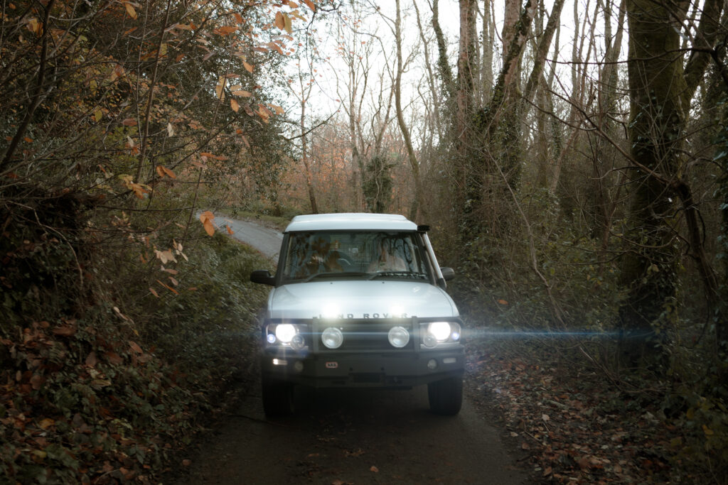 Land Rover Discovery in a Forest