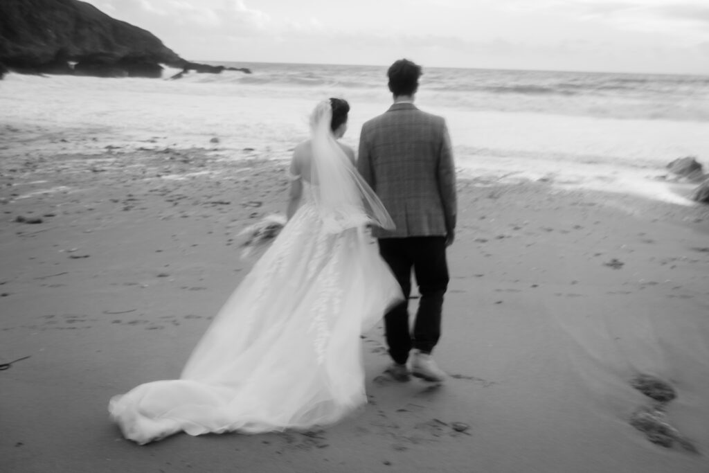 Emotional beach wedding photos