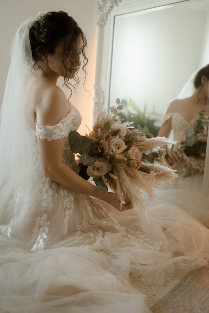 Artistic bridal prep photos