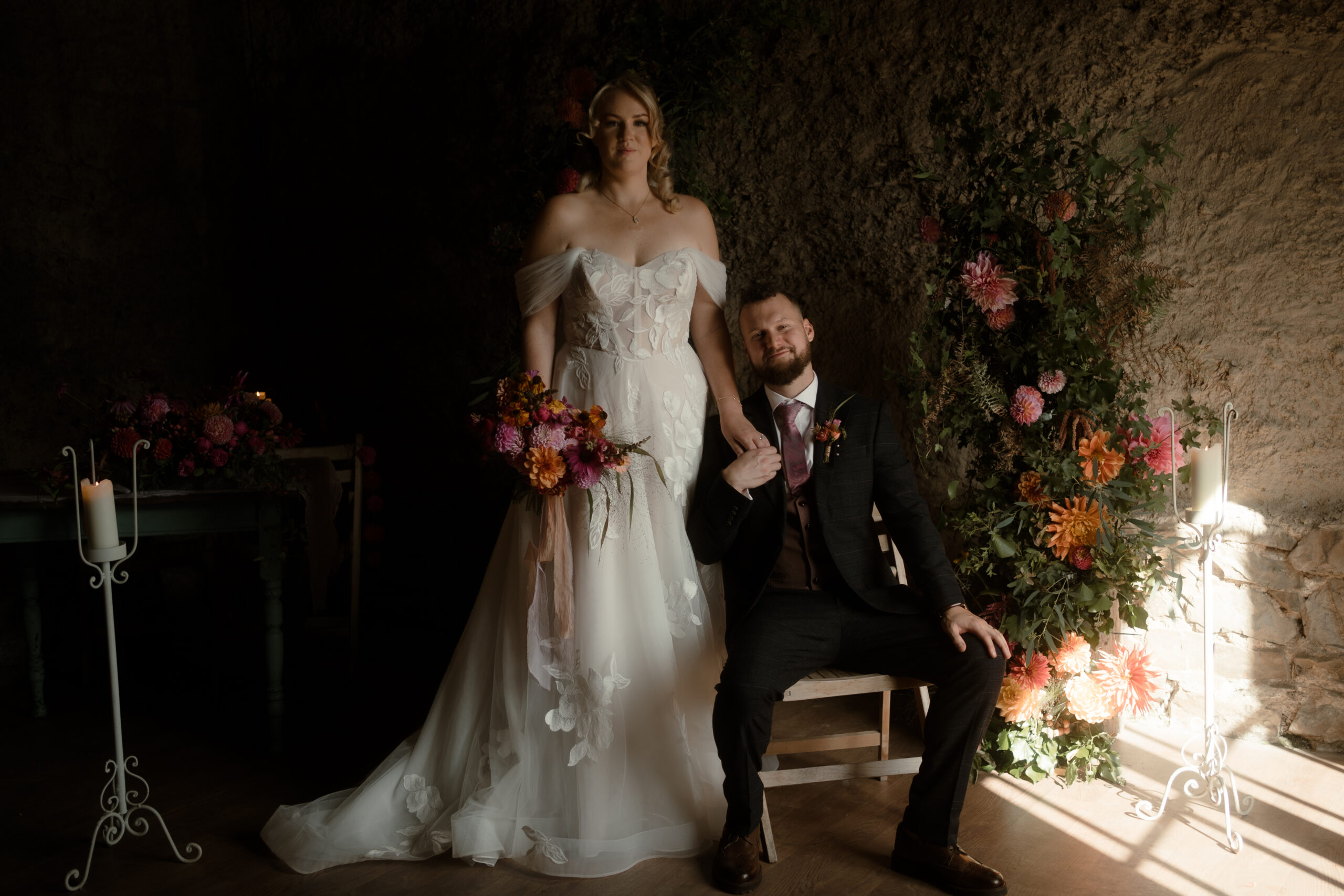 Dark and Moody Weding Portrait at Higher Eggbeer